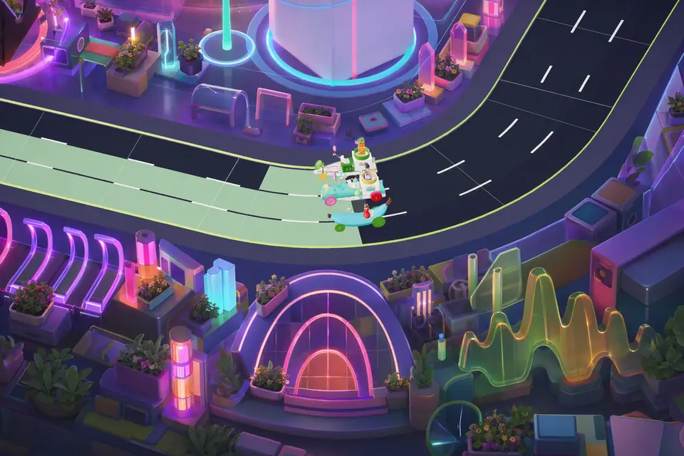 Pulse track gameplay with current Racerverse racers