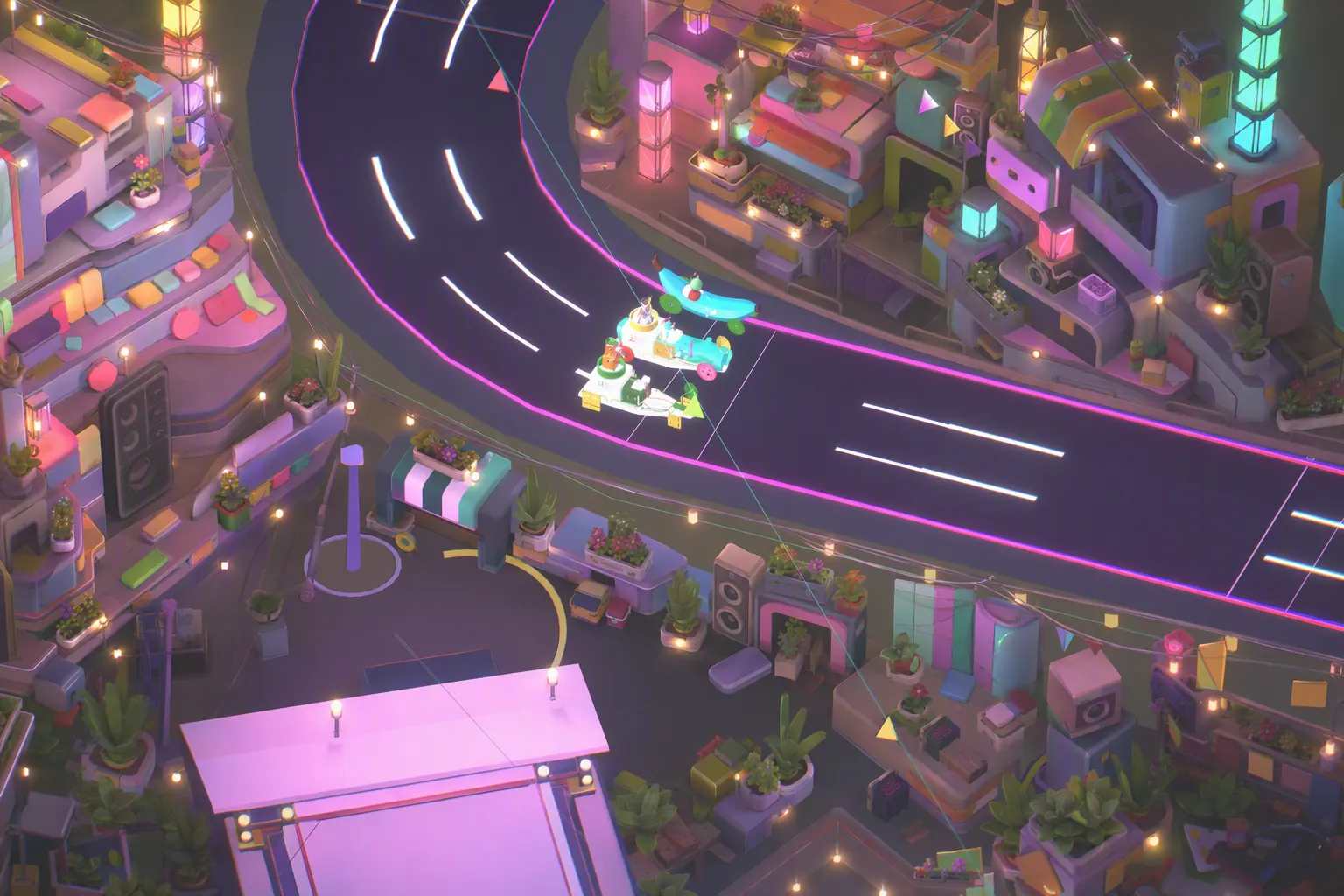 Current Racerverse racers competing on Neon Speedway