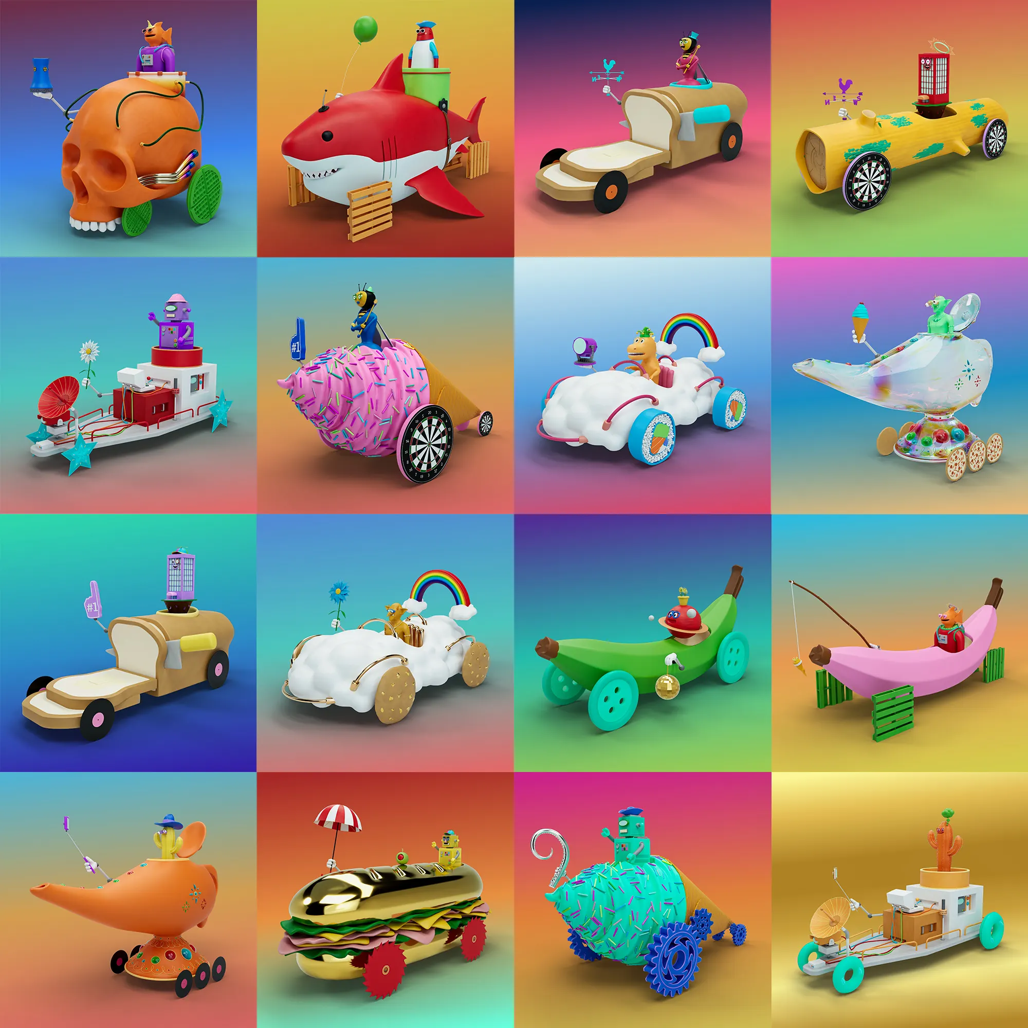 Collection of Racerverse racers for Lucky Races